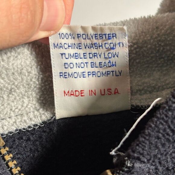 VTG Oregon Coast Brookings Full Zip Fleece Jacket Hooded USA Made Mens S Pockets - Picture 5 of 8